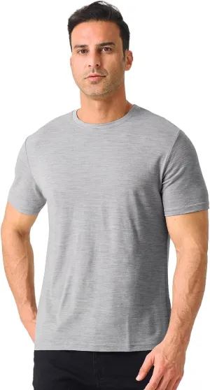 Merino Protect 100% Merino Wool T-Shirt for Men Short Sleeve Slim Fit Undershirt Soft Lightweight Tee Shirt for Travel Hiking