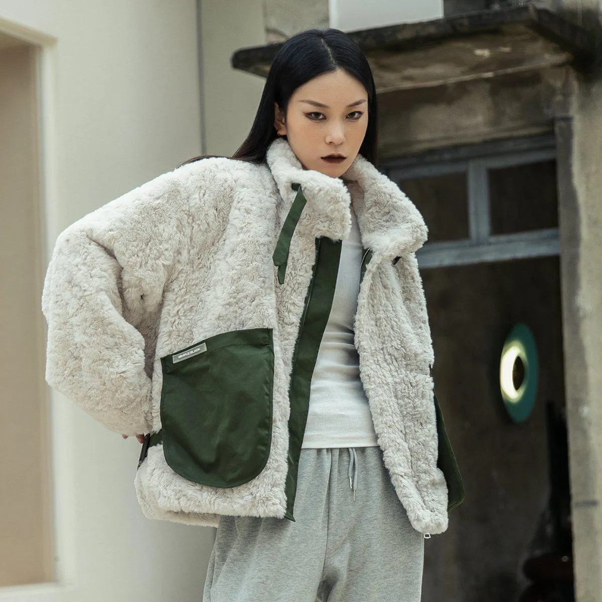 Military Faux Fur Coat