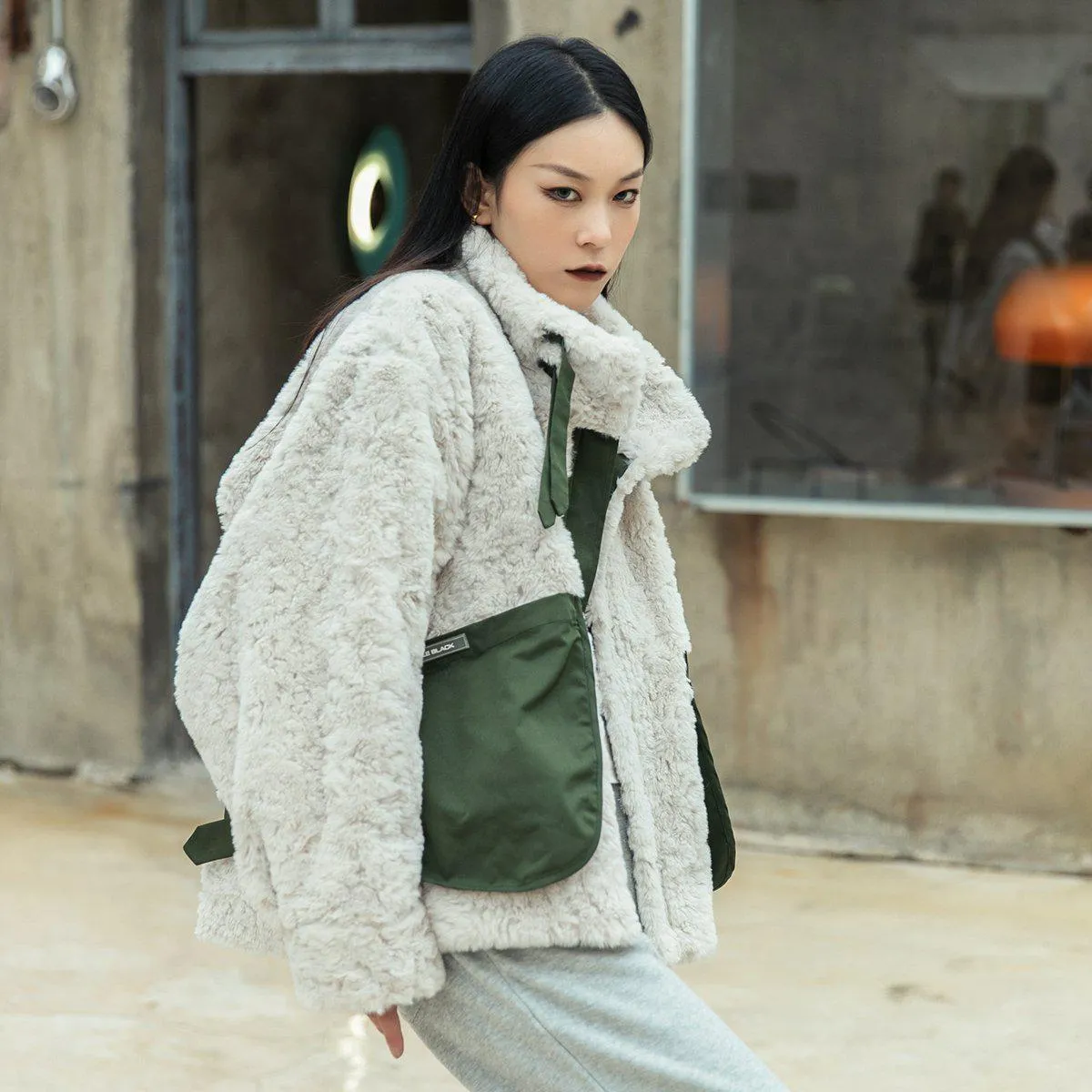 Military Faux Fur Coat