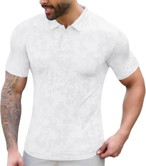 MISS MOLY Men's Short Sleeve Polo Shirt Quick Drying Golf T-Shirt Lightweight Button Down Athletic Casual Collared Tee