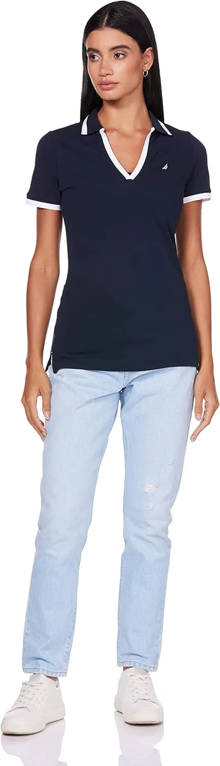 Nautica Women's Stretch Cotton Polo Shirt