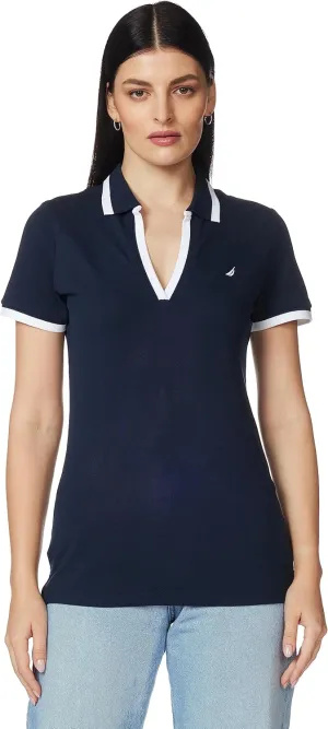 Nautica Women's Stretch Cotton Polo Shirt