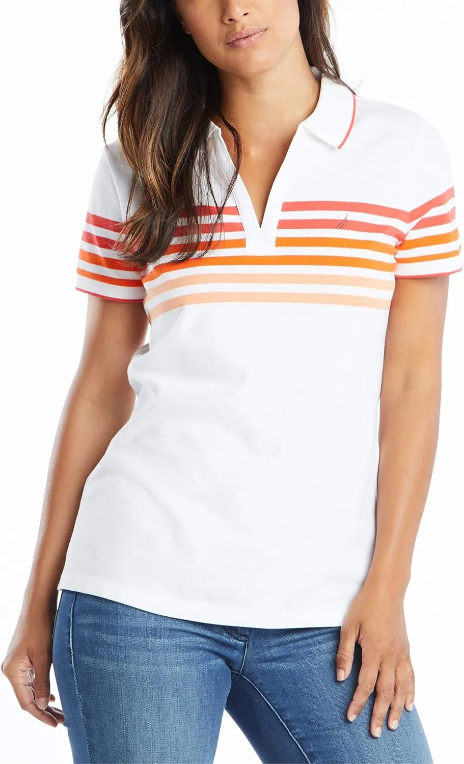 Nautica Women's Stretch Cotton Polo Shirt