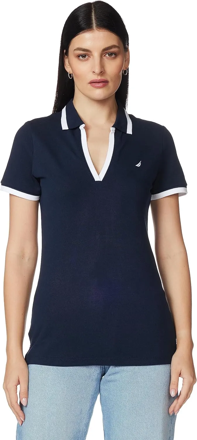 Nautica Women's Stretch Cotton Polo Shirt