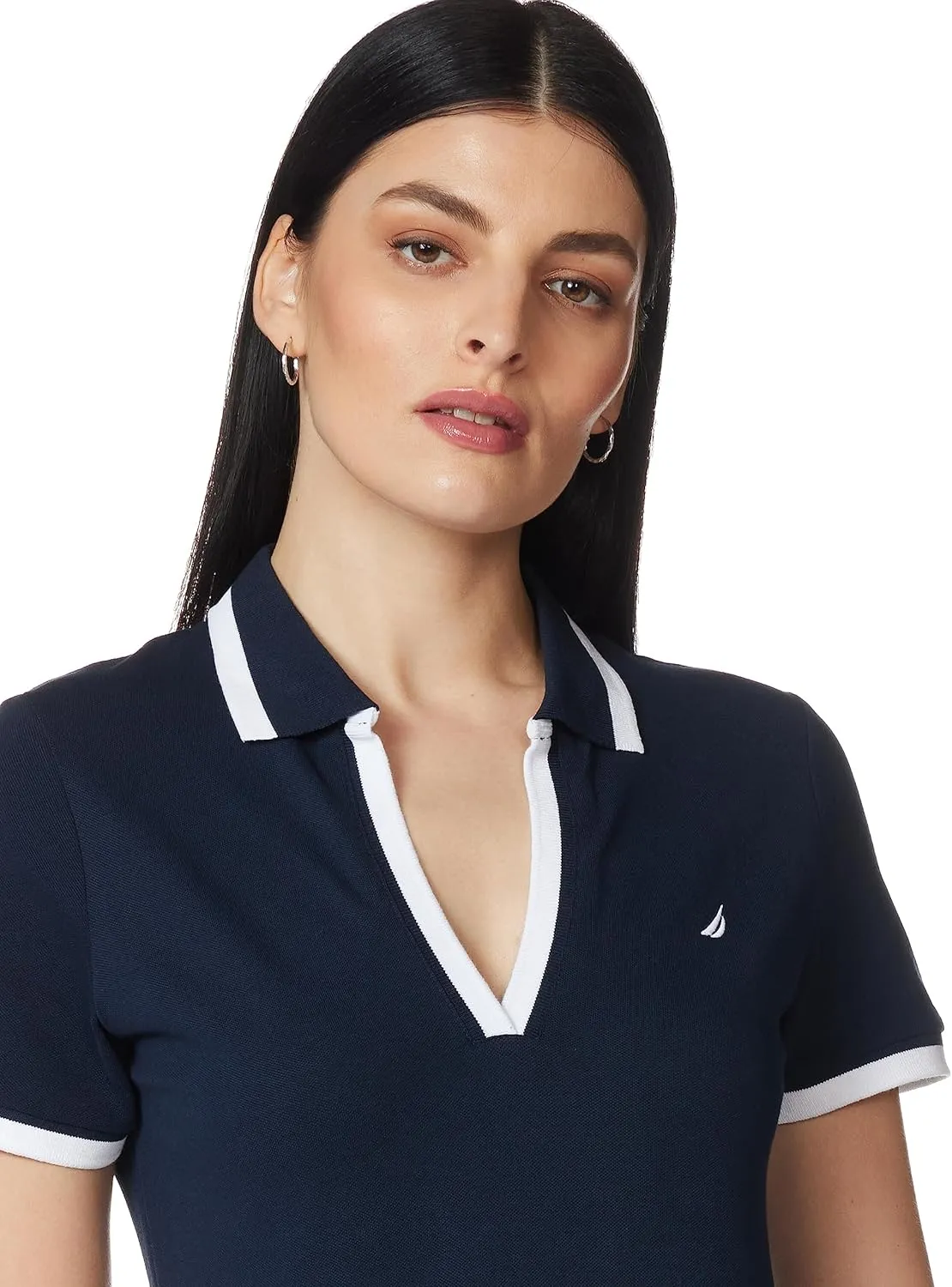 Nautica Women's Stretch Cotton Polo Shirt