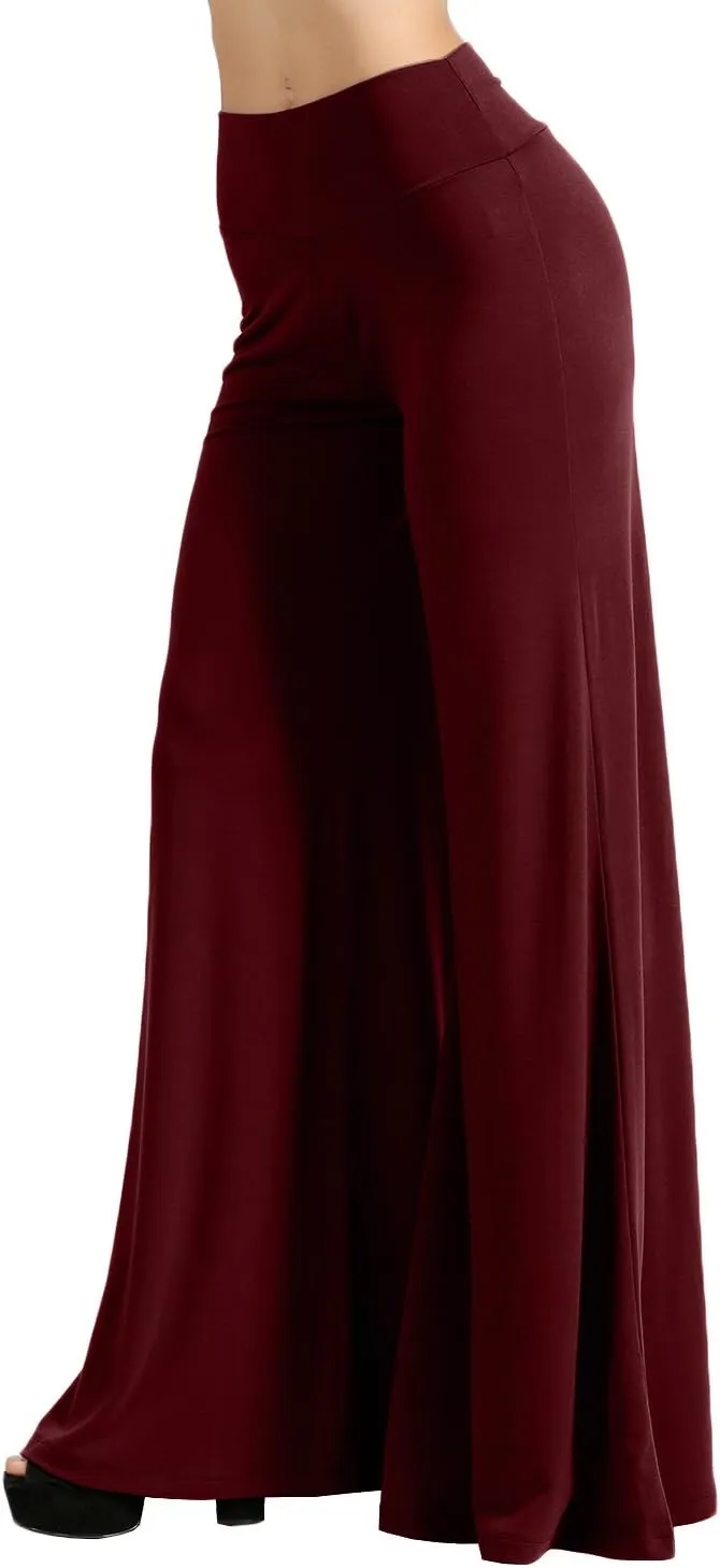 NE PEOPLE Womens Comfy Basic Solid High Waist Stretch Bell Bottom Flare Boho Palazzo Pants Trousers (S-3XL)