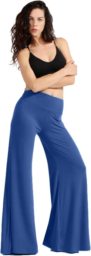 NE PEOPLE Womens Comfy Basic Solid High Waist Stretch Bell Bottom Flare Boho Palazzo Pants Trousers (S-3XL)