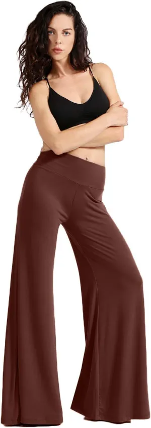 NE PEOPLE Womens Comfy Basic Solid High Waist Stretch Bell Bottom Flare Boho Palazzo Pants Trousers (S-3XL)