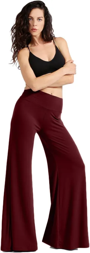 NE PEOPLE Womens Comfy Basic Solid High Waist Stretch Bell Bottom Flare Boho Palazzo Pants Trousers (S-3XL)