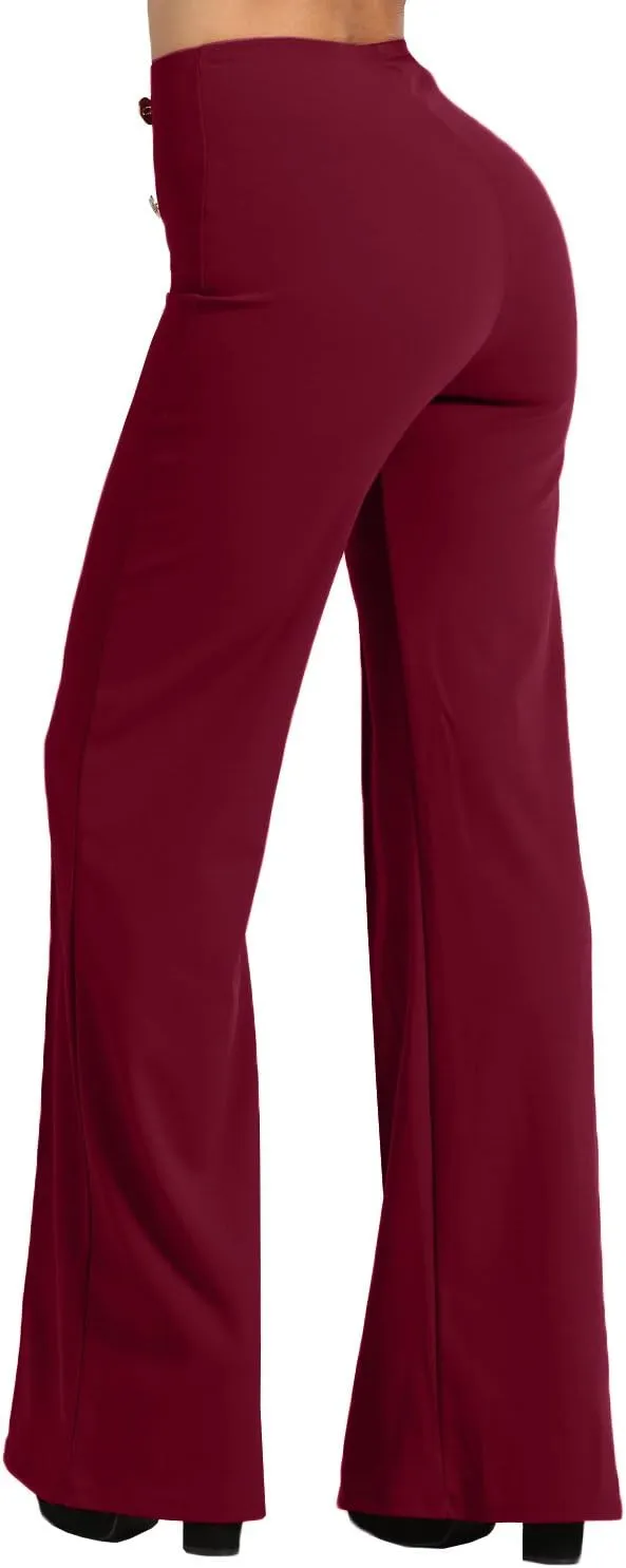 NE PEOPLE Womens High Waist Sailor Bell Bottom Long Pants Made in USA S-3XL