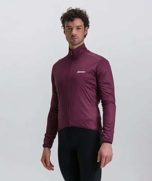 Nebula Windproof Packable Cycling Jacket Burgundy by Santini