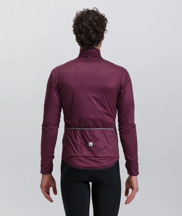 Nebula Windproof Packable Cycling Jacket Burgundy by Santini