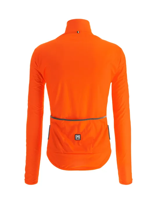 Nebula Windproof Packable Cycling Jacket Fluo Orange by Santini