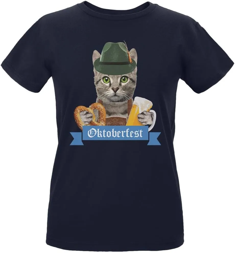 Oktoberfest Funny Cat Womens T Shirt
