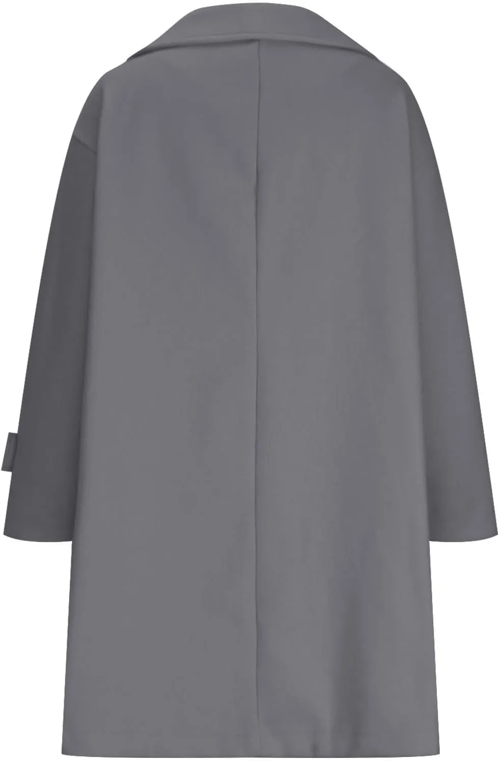 Pea Coats for Women Notch Collar Single Breasted Mid-Long Trench Coat Essential Winter Warm Casual Woolen Overcoat