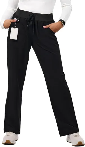 Peelz Sara 4-Pocket Straight-Leg Scrub Pants for Women - Soft Stretch Fabric Scrubs, Elastic Waistband, Comfort Fit