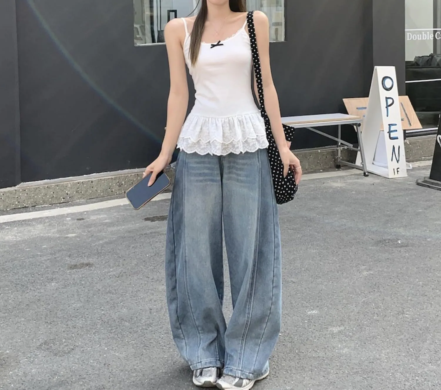 Peplum Top Ruffle Tank Top Lace Patchowrk Ballet Cutecore Clothes Women Camisole Tops Casual Streetwear Summer Outfit