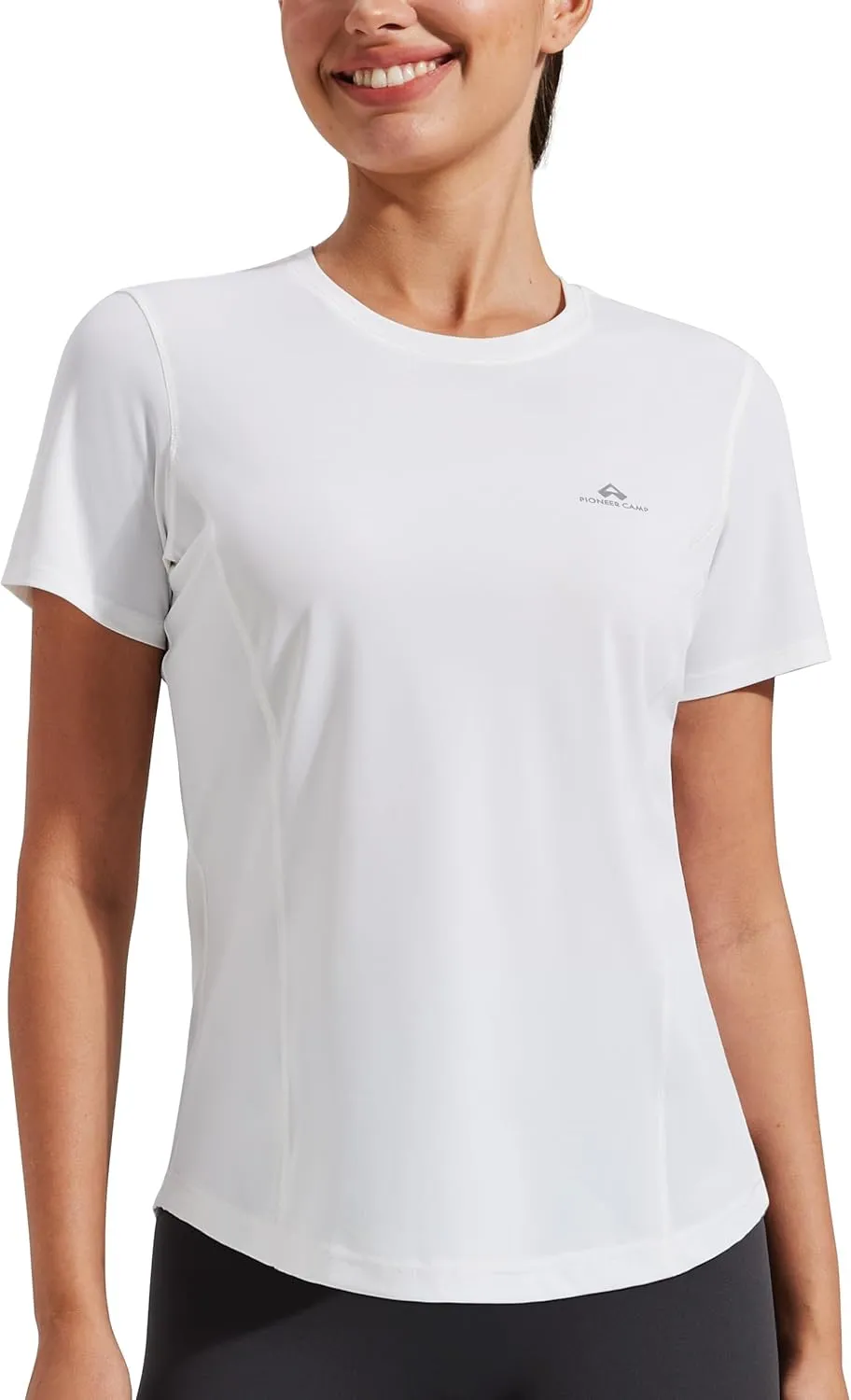 Pioneer Camp Women's Workout Shirts Short Sleeve Quick Dry T-Shirt Gym Athletic Tshirts Yoga Running Tops Crew Neck Tees
