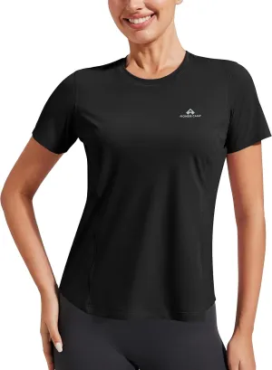 Pioneer Camp Women's Workout Shirts Short Sleeve Quick Dry T-Shirt Gym Athletic Tshirts Yoga Running Tops Crew Neck Tees