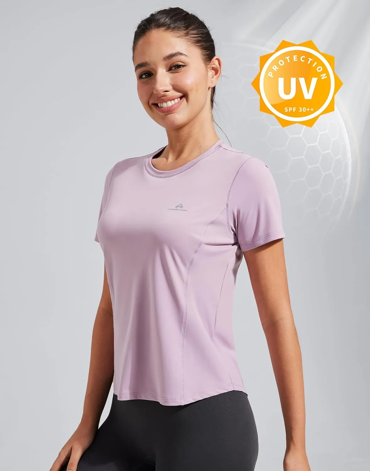 Pioneer Camp Women's Workout Shirts Short Sleeve Quick Dry T-Shirt Gym Athletic Tshirts Yoga Running Tops Crew Neck Tees