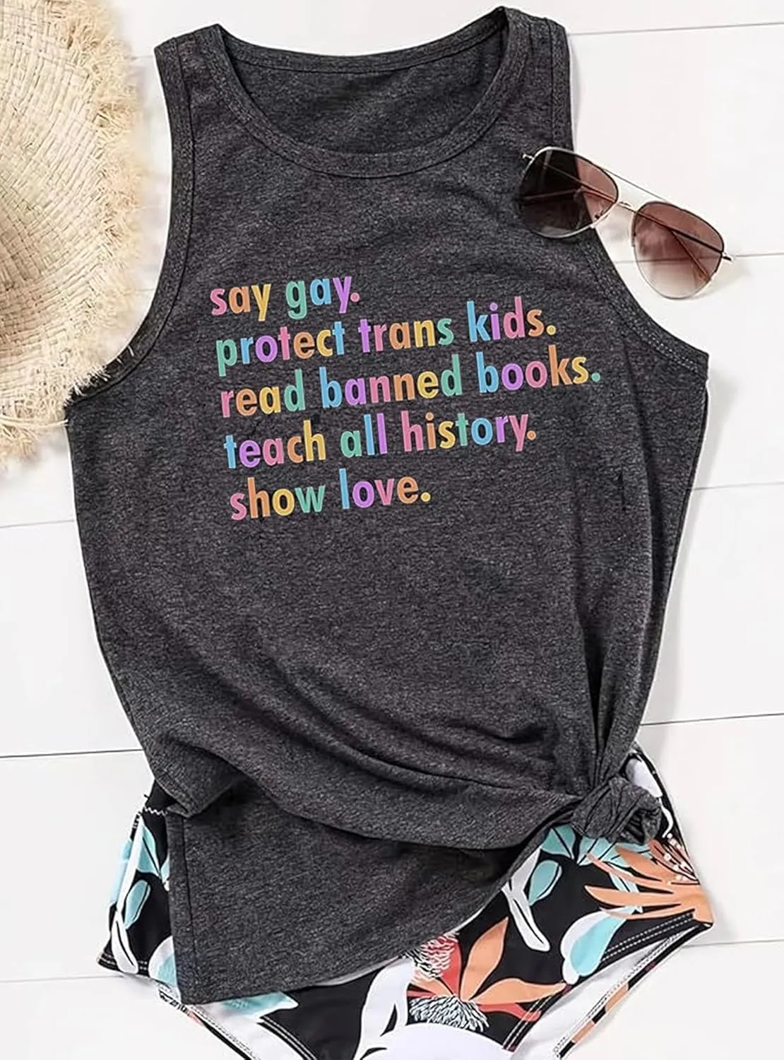Pride Tank Top for Women Pride Shirts LGBT Equality Letter Print T Shirt Gay Outfits Ally Sleeveless Tee Top