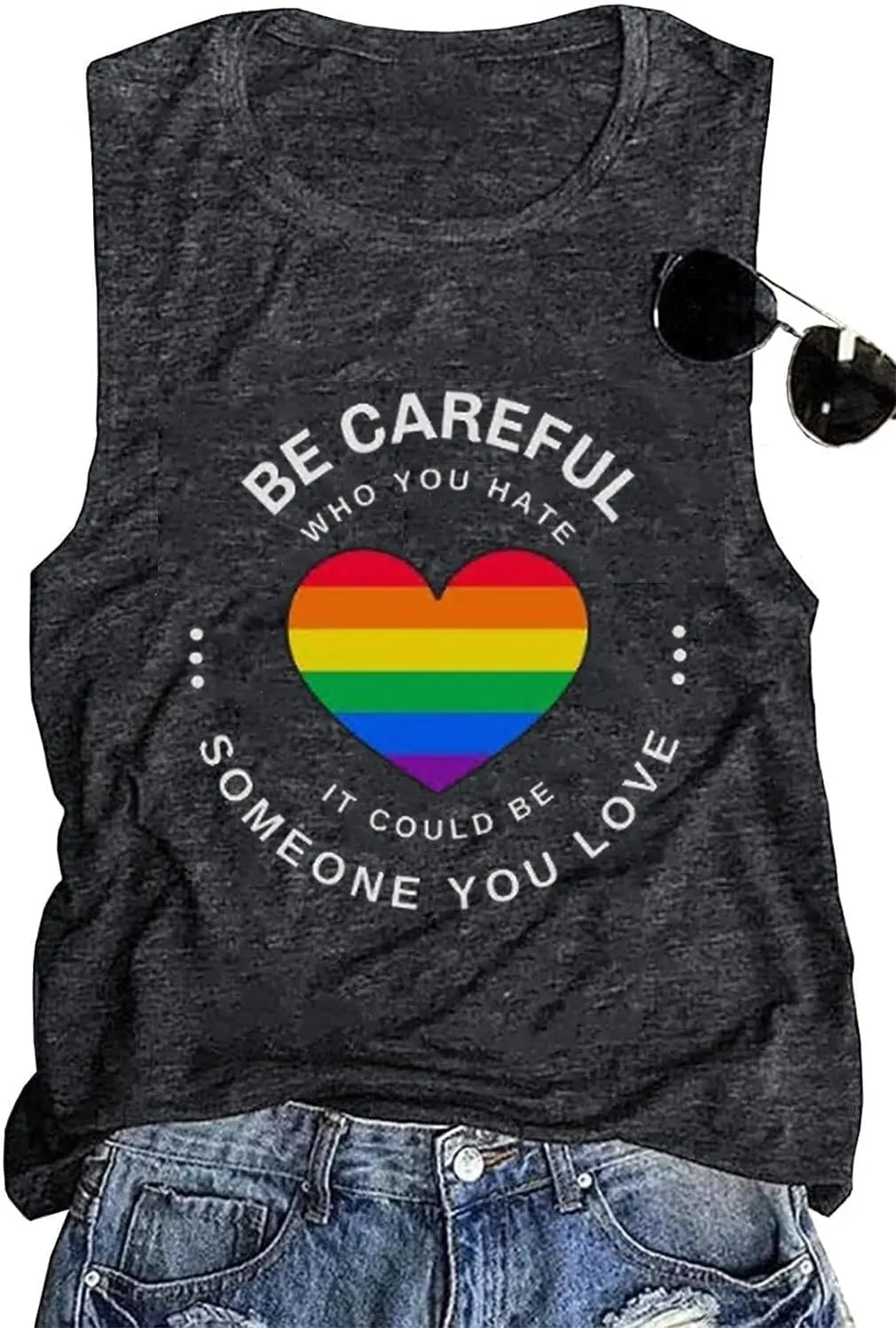 Pride Tank Top for Women Pride Shirts LGBT Equality Letter Print T Shirt Gay Outfits Ally Sleeveless Tee Top