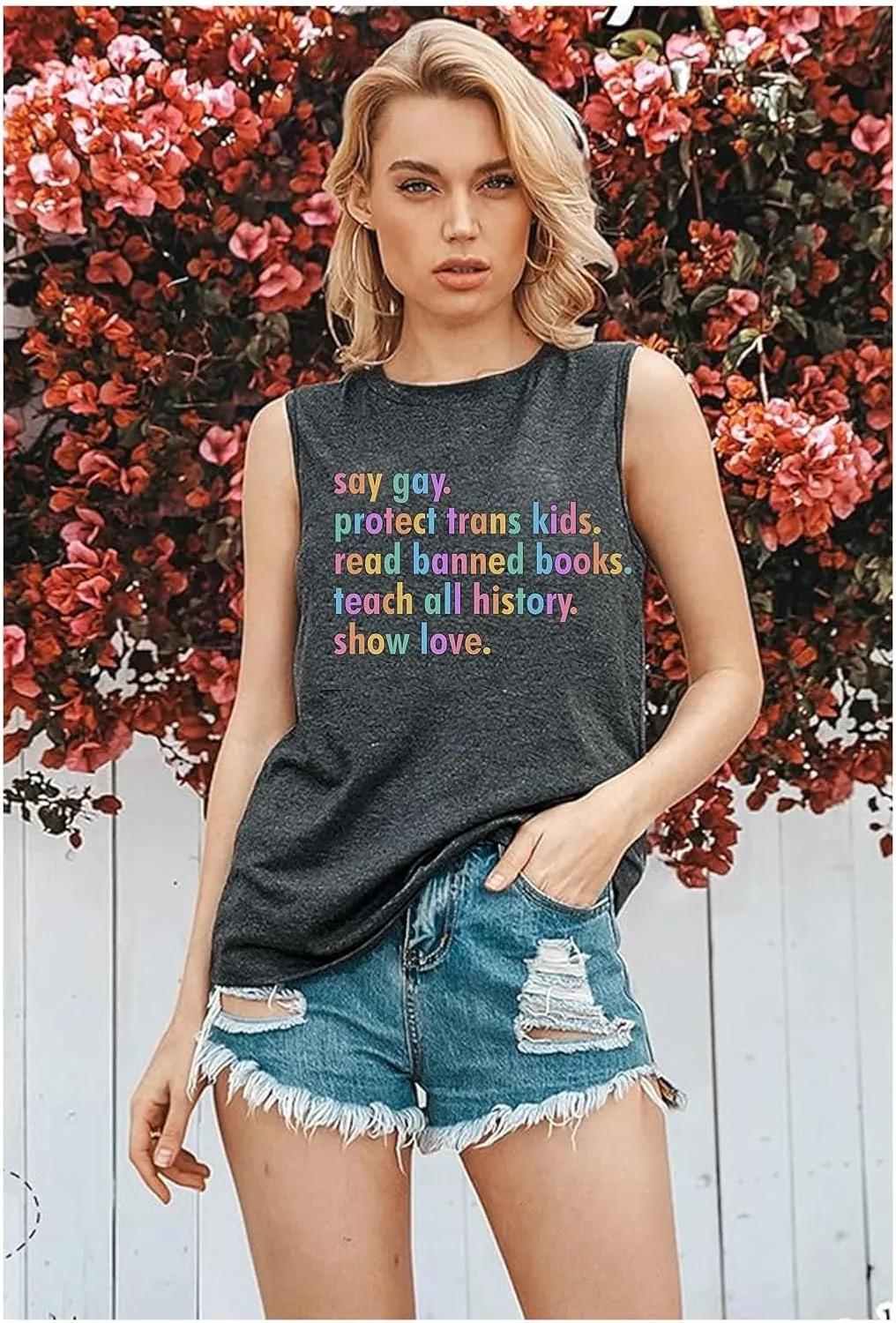 Pride Tank Top for Women Pride Shirts LGBT Equality Letter Print T Shirt Gay Outfits Ally Sleeveless Tee Top