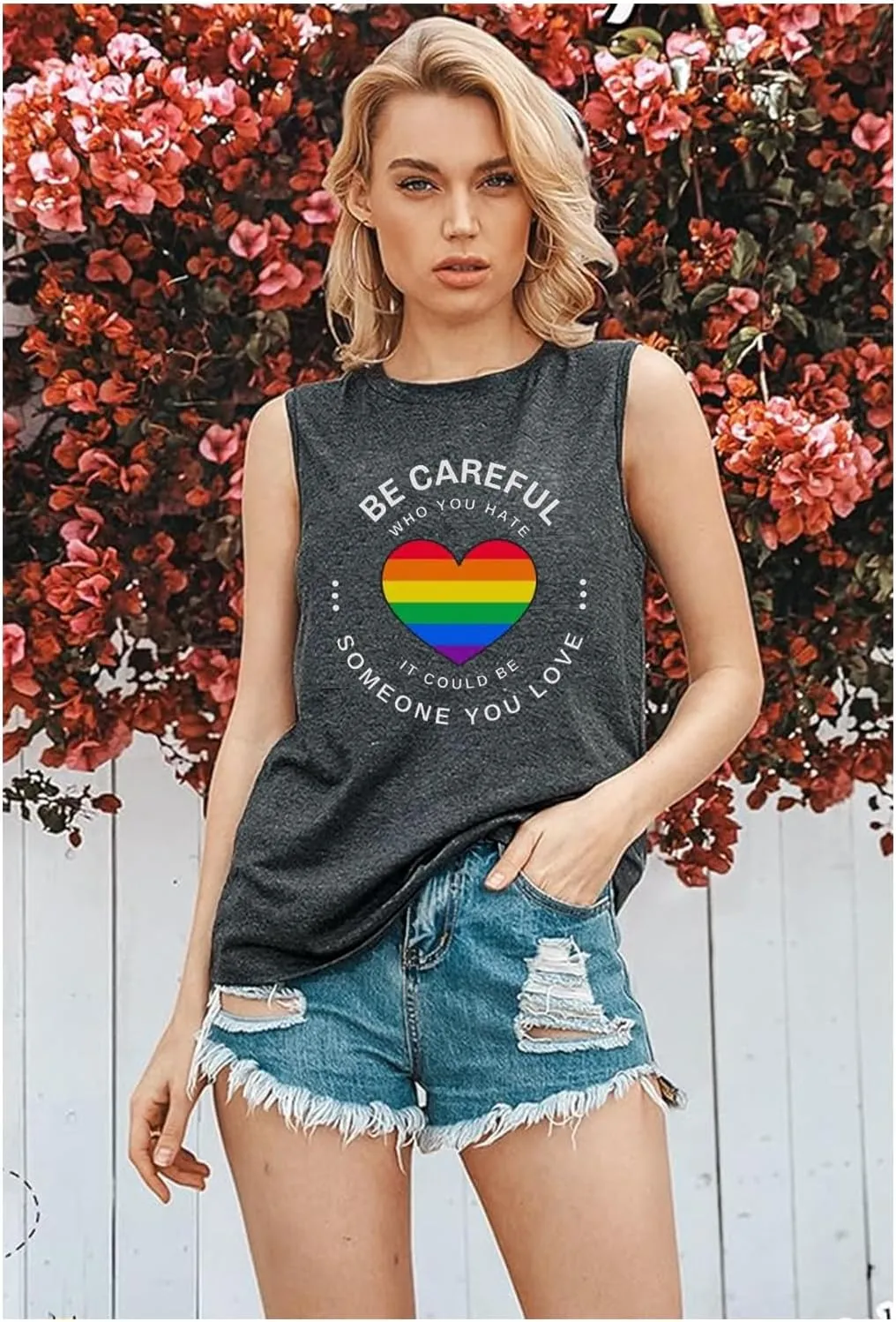 Pride Tank Top for Women Pride Shirts LGBT Equality Letter Print T Shirt Gay Outfits Ally Sleeveless Tee Top