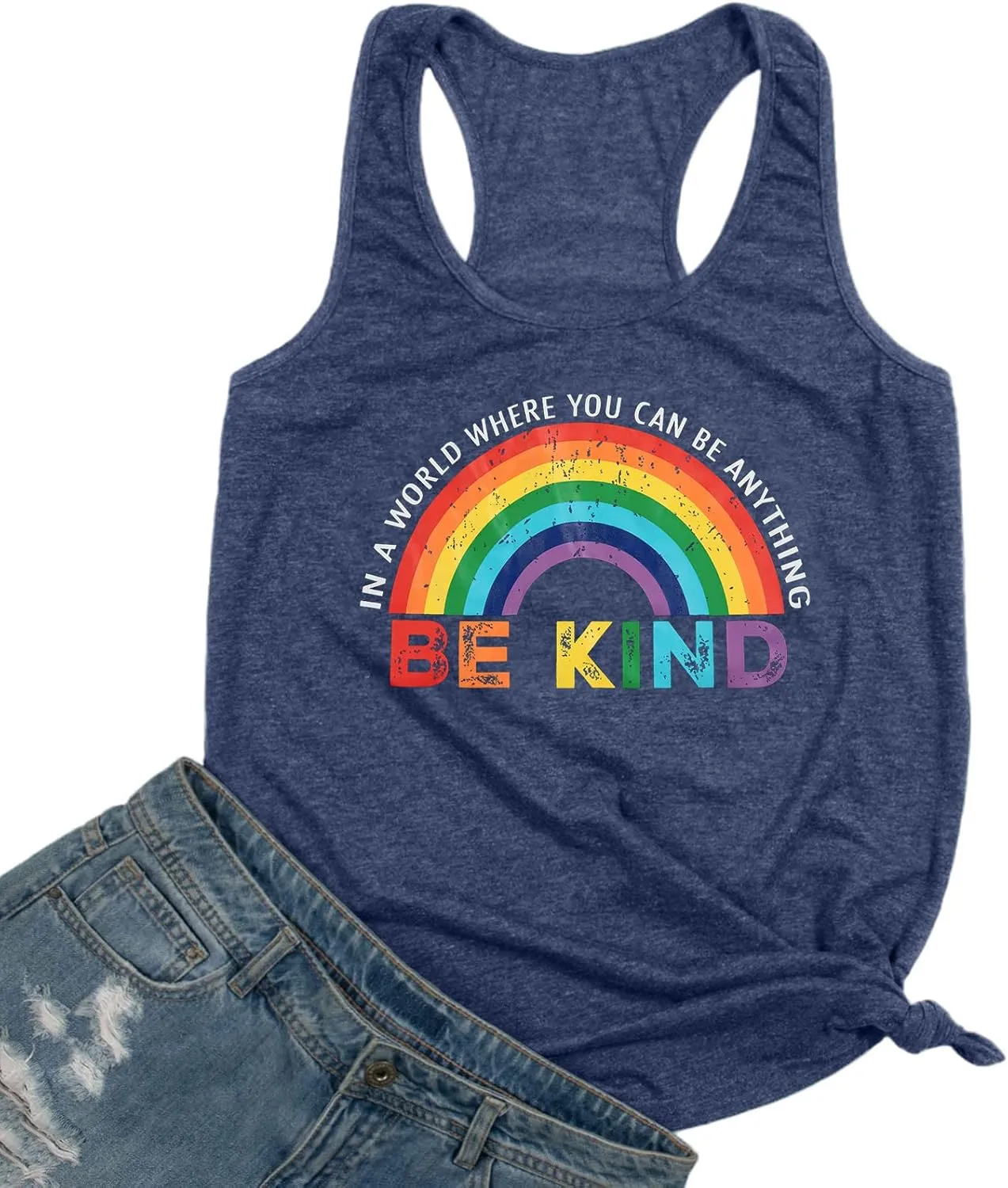 Pride Tank Top Women Be Kind Gay Pride Shirt Rainbow Pride Shirt LGBTQ Equality Tshirt Lesbian Racerback Tank Top