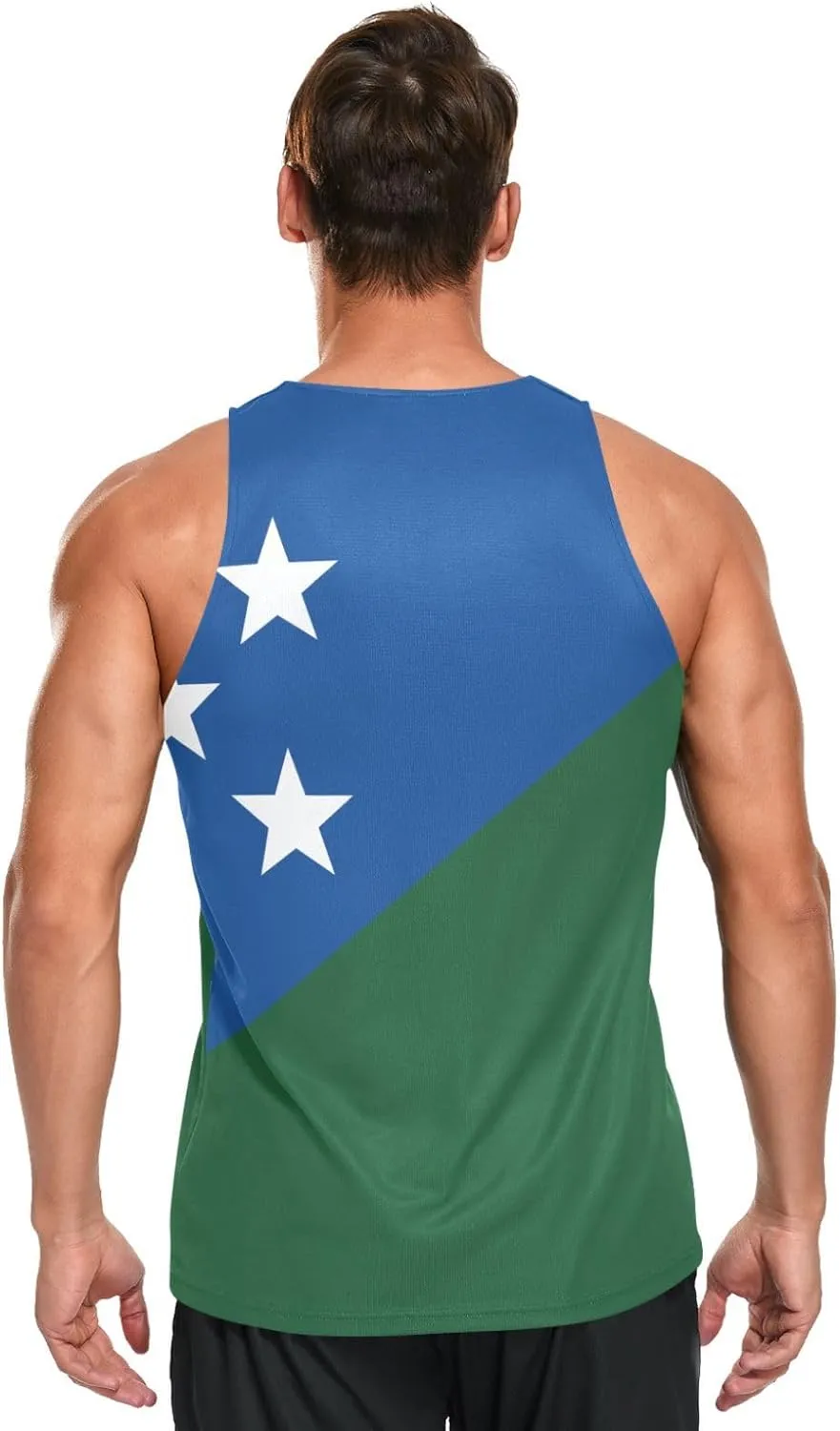 Rastafari Flag Men's Beach Tank Top Colorful Print Sport Workout & Training Top Summer Quick Dry Sleeveless Tee Shirt Unisex