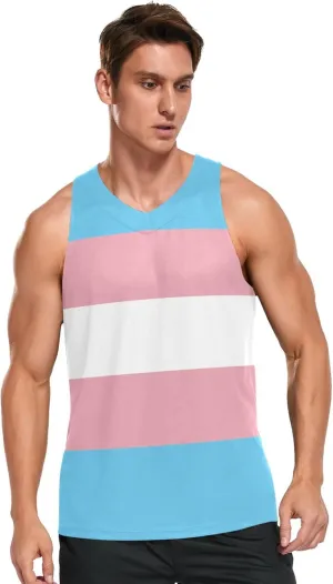 Rastafari Flag Men's Beach Tank Top Colorful Print Sport Workout & Training Top Summer Quick Dry Sleeveless Tee Shirt Unisex
