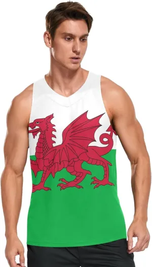 Rastafari Flag Men's Beach Tank Top Colorful Print Sport Workout & Training Top Summer Quick Dry Sleeveless Tee Shirt Unisex