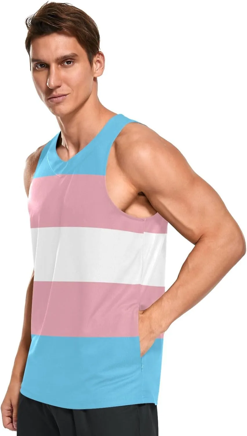 Rastafari Flag Men's Beach Tank Top Colorful Print Sport Workout & Training Top Summer Quick Dry Sleeveless Tee Shirt Unisex
