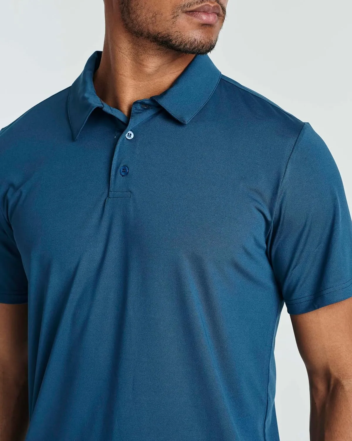 Real Essentials 3 Pack: Men's Dry-Fit Short Sleeve Polo Shirt - Performance Golf Moisture Wicking (Available in Big & Tall)