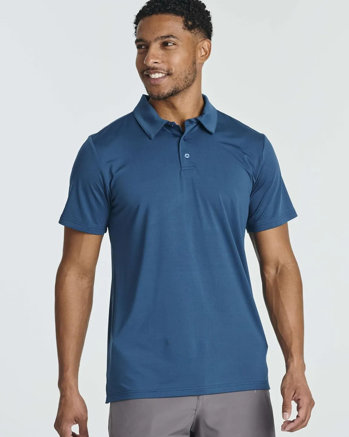 Real Essentials 3 Pack: Men's Dry-Fit Short Sleeve Polo Shirt - Performance Golf Moisture Wicking (Available in Big & Tall)
