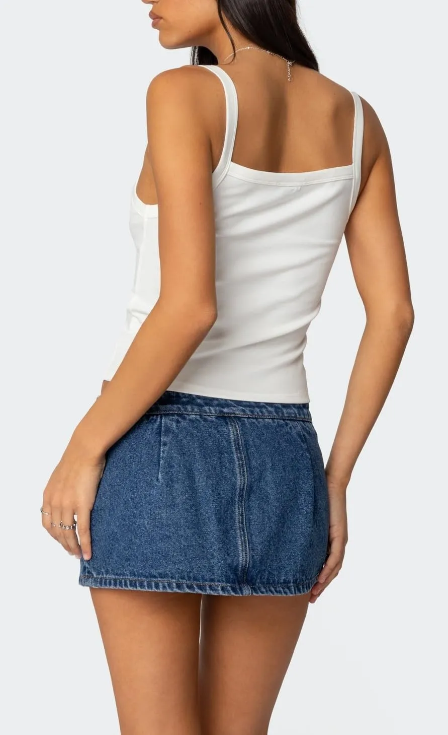 Seyumixi Women Y2k Tank Top Spaghetti Strap Scoop Neck Graphic Text Crop Top Sleeveless Cute Tanks Going Out Camisole