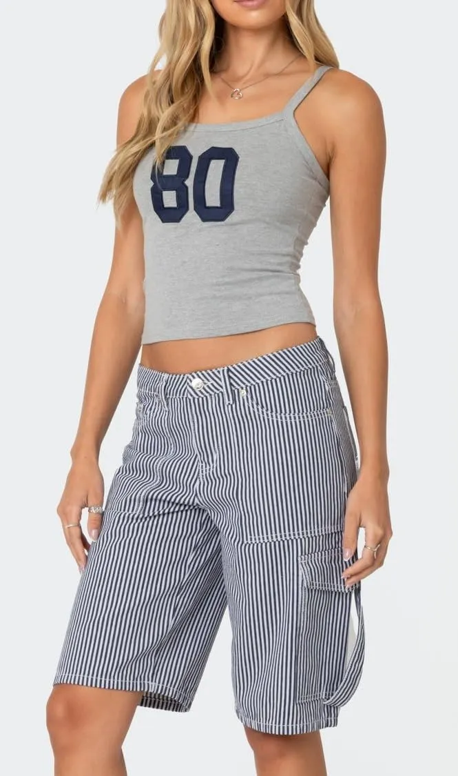 Seyumixi Women Y2k Tank Top Spaghetti Strap Scoop Neck Graphic Text Crop Top Sleeveless Cute Tanks Going Out Camisole