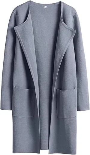 SHAOBGE Womens Knit Sweater Womens Knit Cardigan Sweaters Oversized Open Front Long Sleeve Lapel Tan Sweater Women