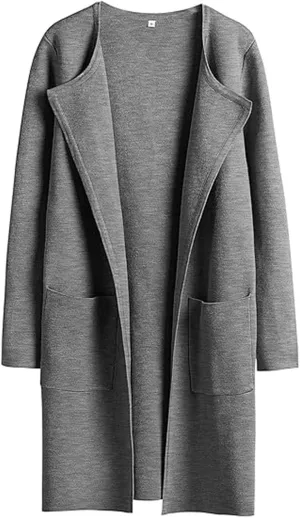 SHAOBGE Womens Knit Sweater Womens Knit Cardigan Sweaters Oversized Open Front Long Sleeve Lapel Tan Sweater Women
