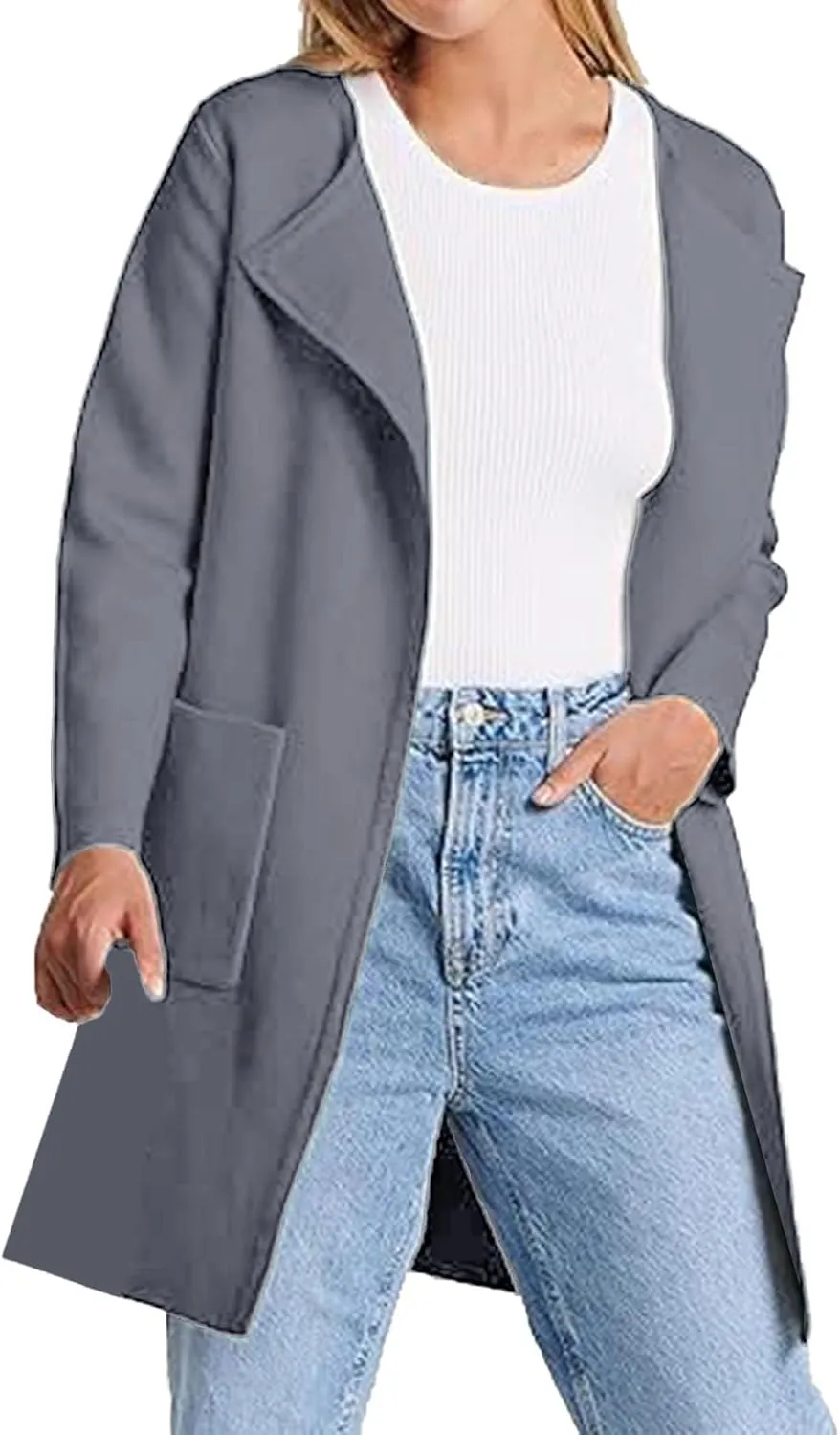 SHAOBGE Womens Knit Sweater Womens Knit Cardigan Sweaters Oversized Open Front Long Sleeve Lapel Tan Sweater Women