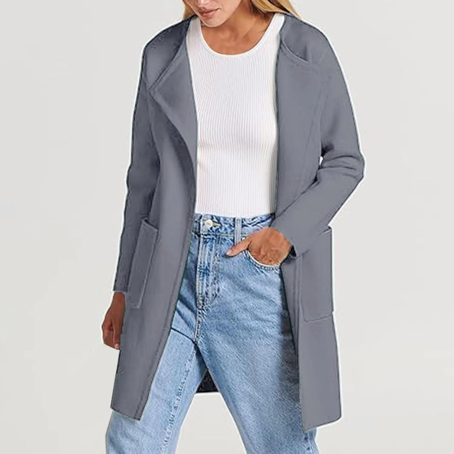 SHAOBGE Womens Knit Sweater Womens Knit Cardigan Sweaters Oversized Open Front Long Sleeve Lapel Tan Sweater Women