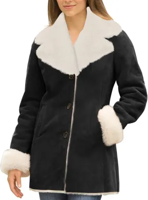 Sherpa Jacket Women Fleece Coat Oversized Solid Color Lapel Velvet Jacket Button Down Winter Fuzzy Outwear Coat