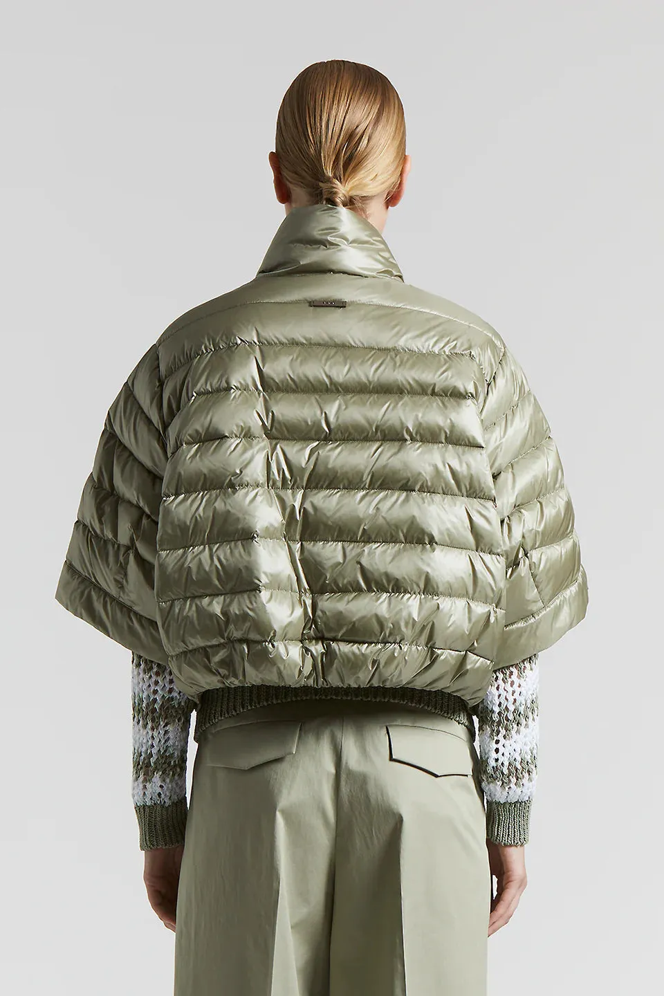 Short Sleeve Down Jacket - Green Eucalyptus