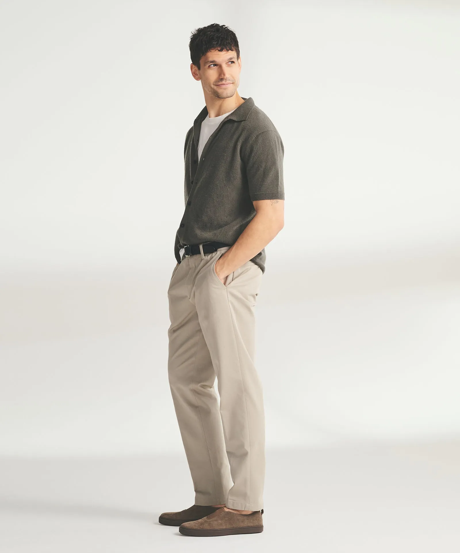 Signature Cashmere Short Sleeve Button Down