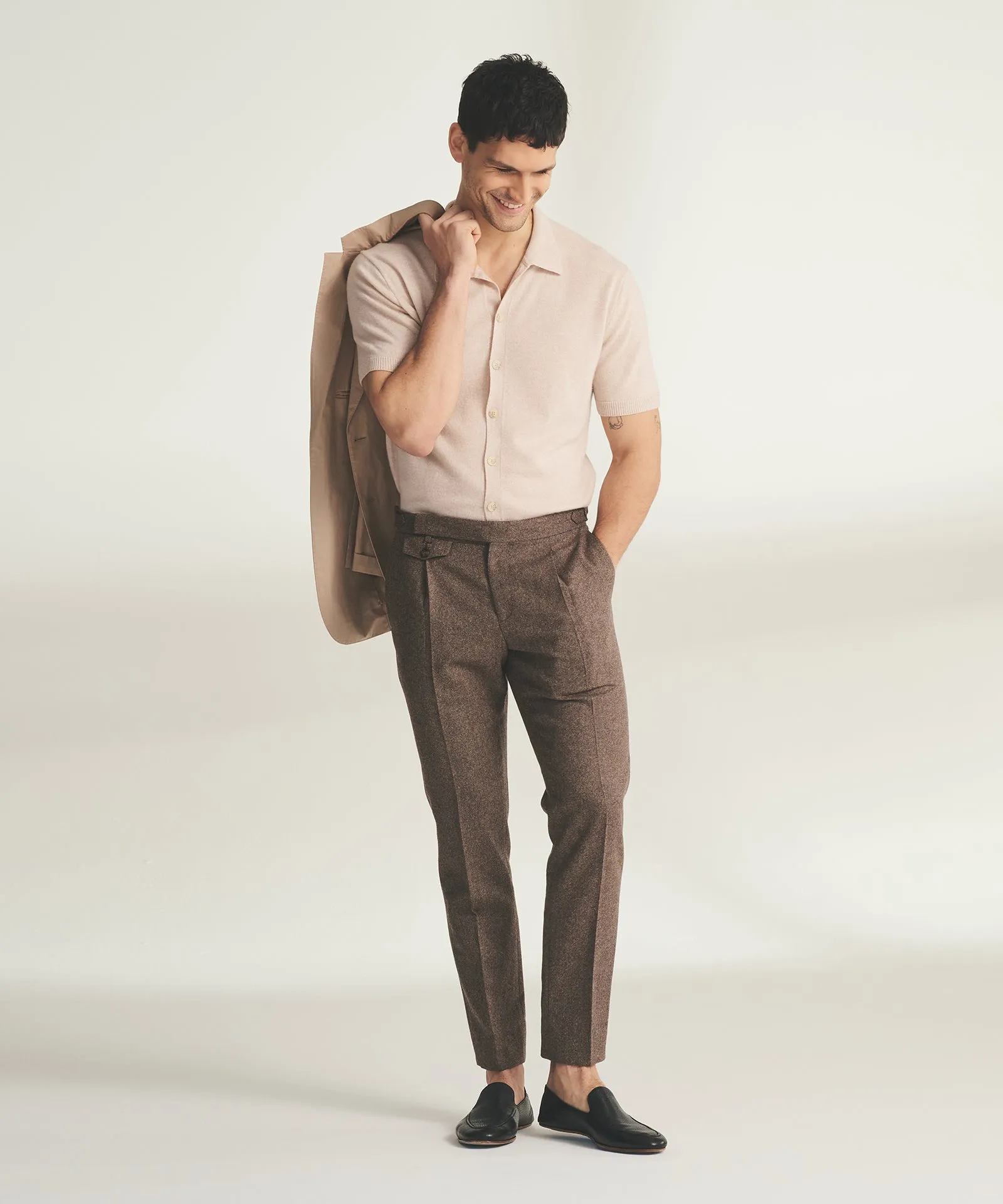 Signature Cashmere Short Sleeve Button Down