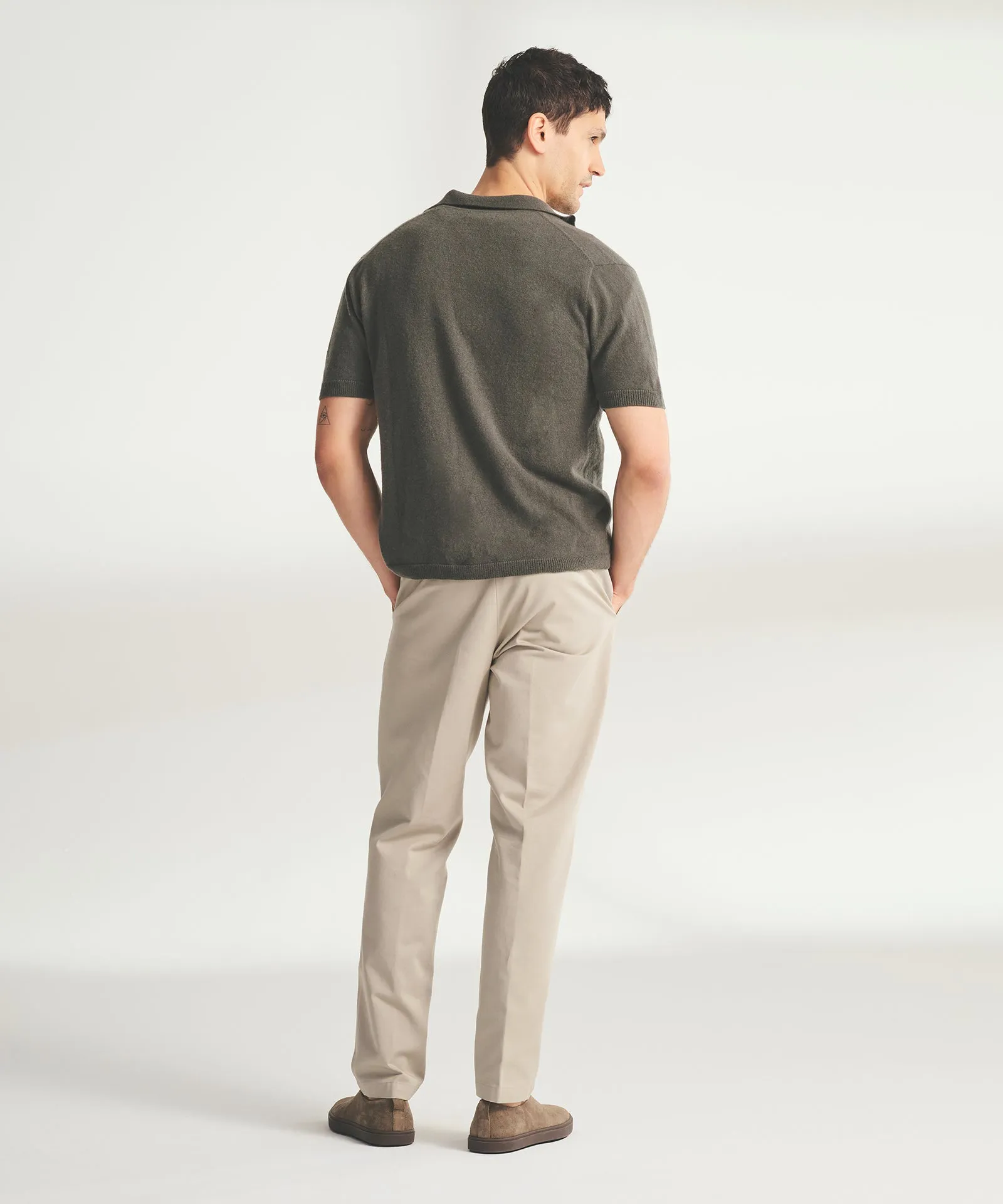 Signature Cashmere Short Sleeve Button Down