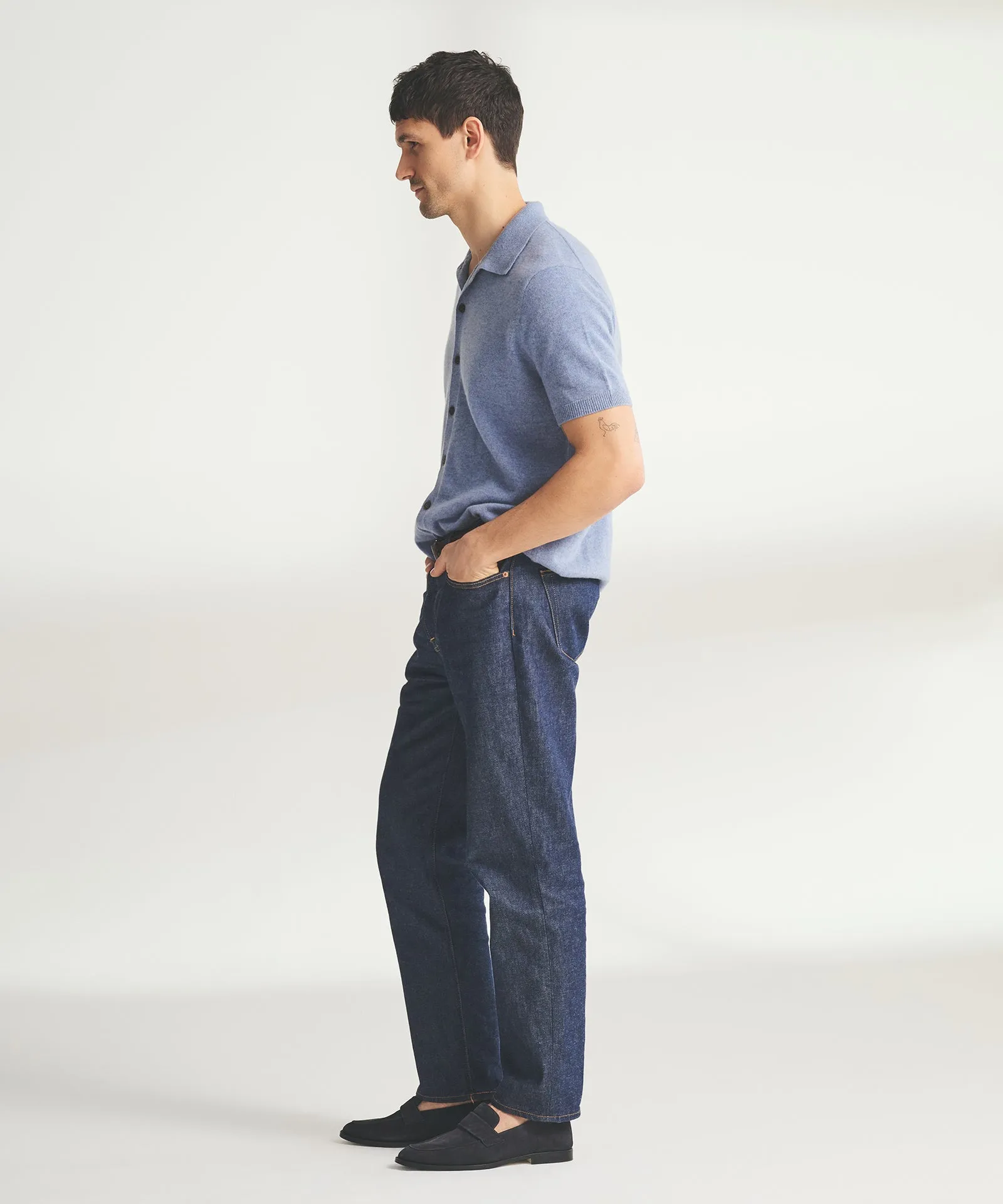 Signature Cashmere Short Sleeve Button Down