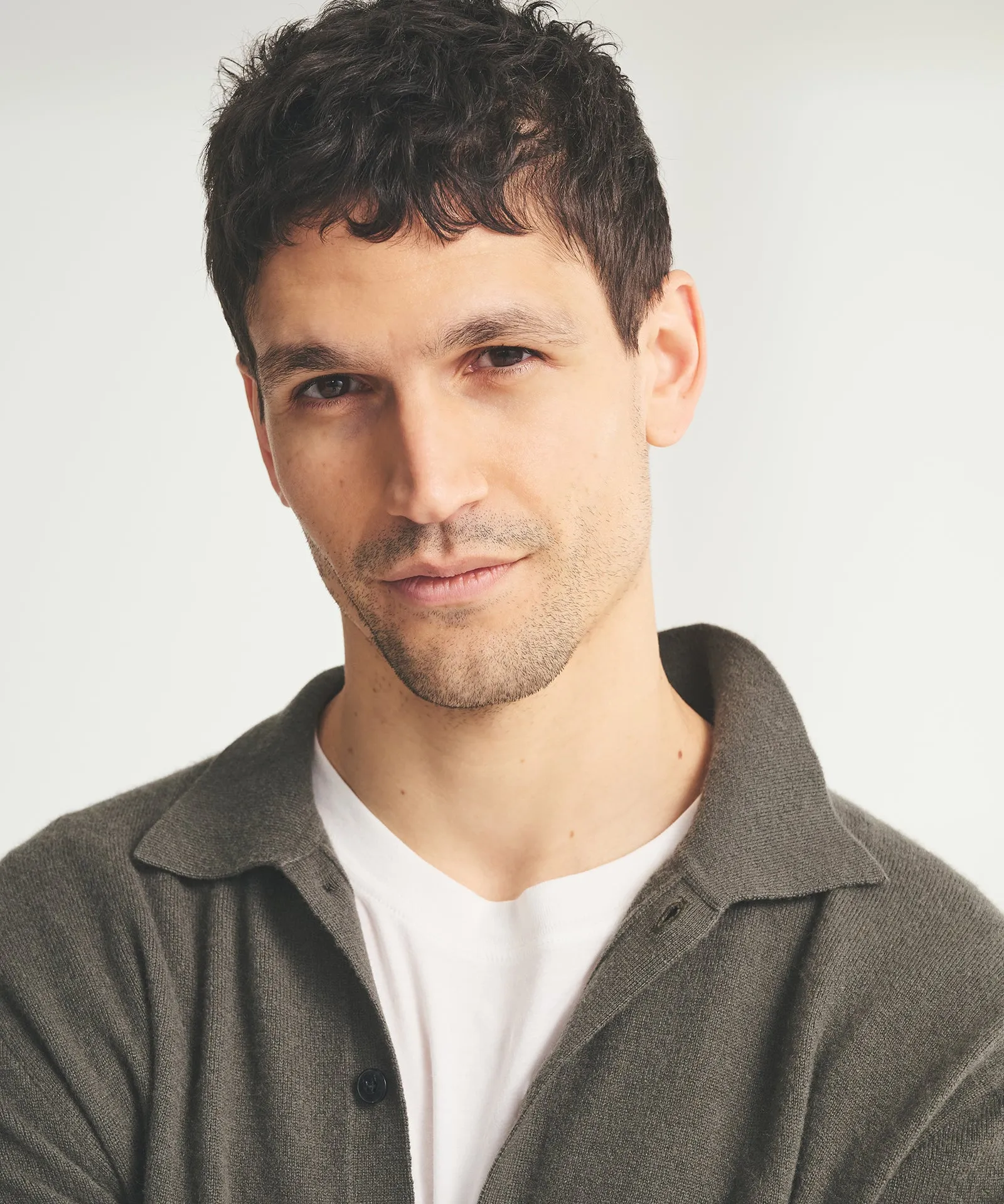 Signature Cashmere Short Sleeve Button Down