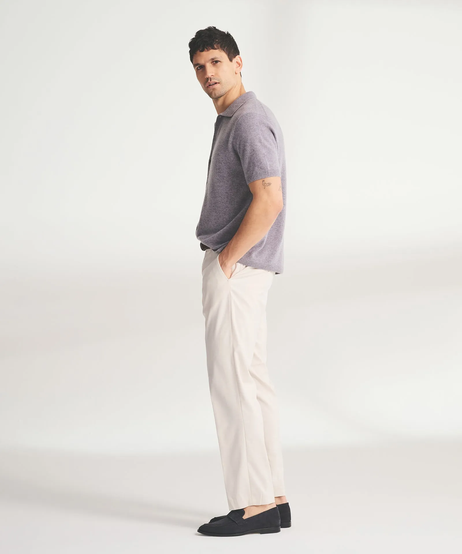 Signature Cashmere Short Sleeve Button Down