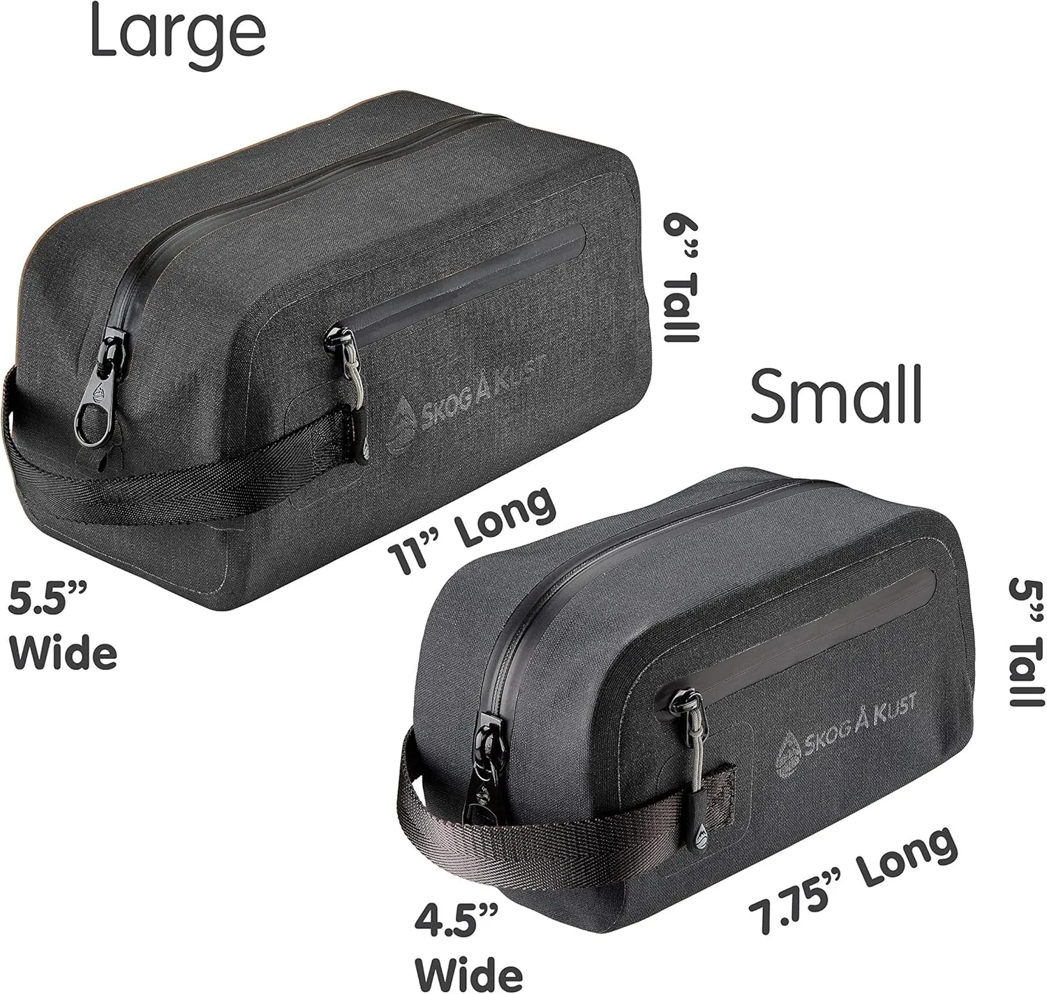 Skog  Kust DoppSk Waterproof & Leak-Proof Travel Toiletry Bag | Large, Black